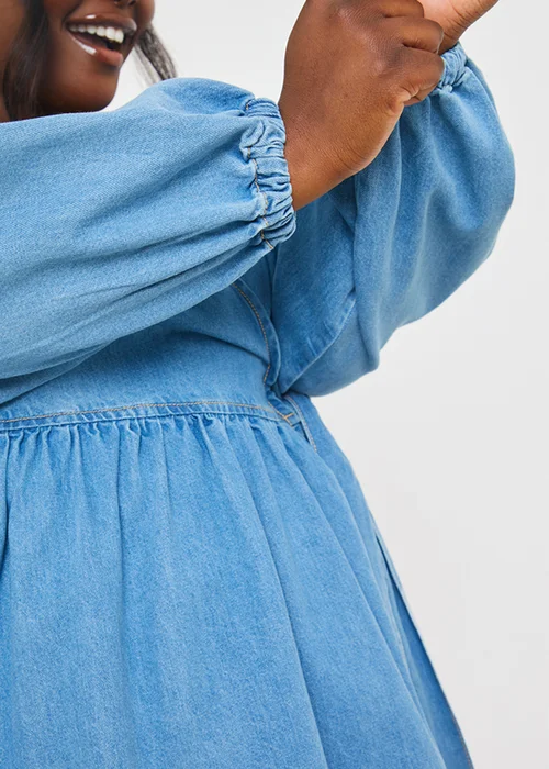 In The Style Blue Denim Wrap Dress - 8 Image 7
