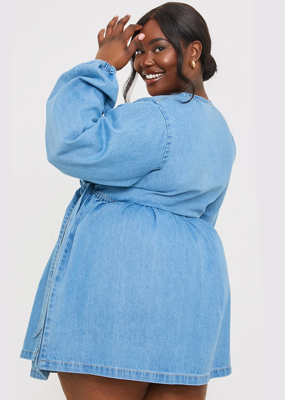 In The Style Blue Denim Wrap Dress - 8 Image 8