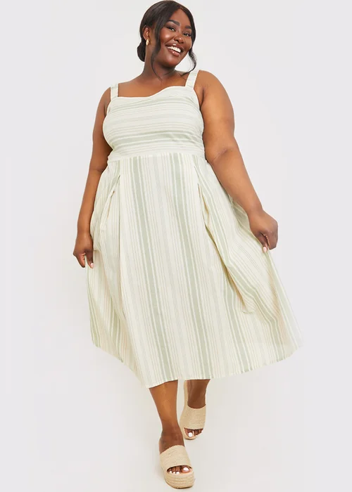 In The Style Stacey Green Tie Back Midi Dress - 10 Image 5