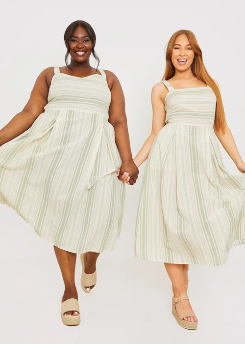 In The Style Stacey Green Tie Back Midi Dress - 10 Image 1