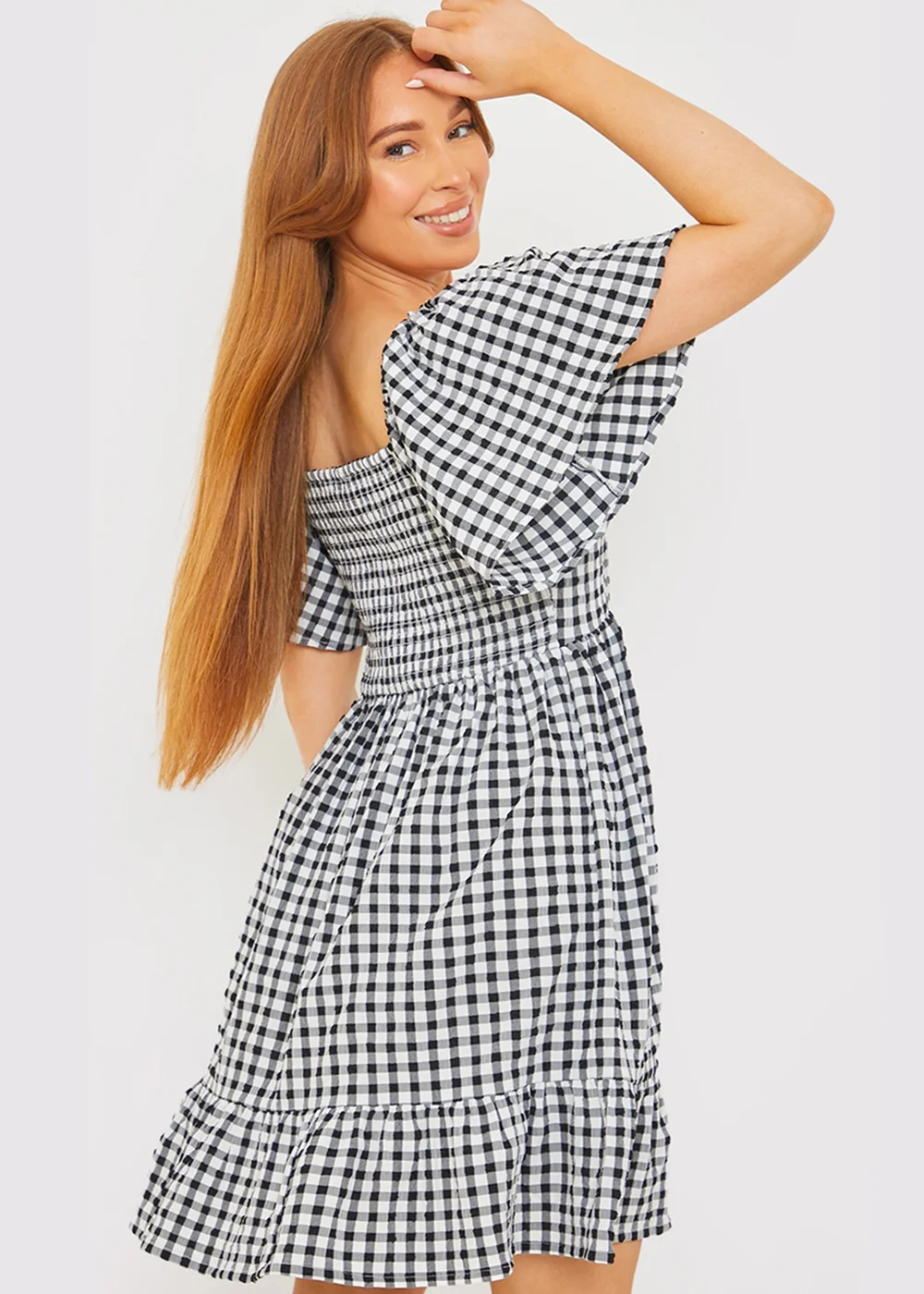 In The Style Stacey Black & White Tie Bust Mini Dress - 8 Image 5