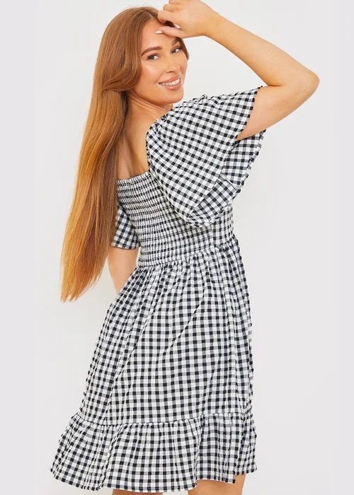 In The Style Stacey Black & White Tie Bust Mini Dress - 8 Image 5