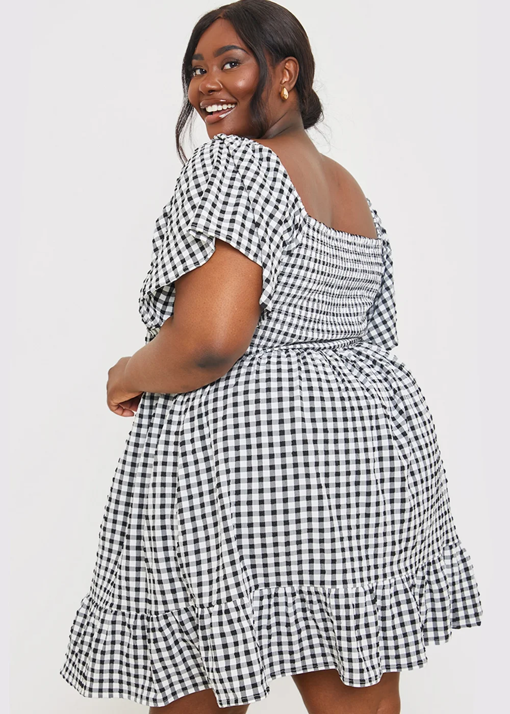 In The Style Stacey Black & White Tie Bust Mini Dress - 8 Image 9