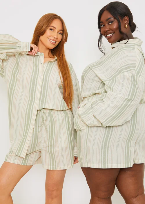 In The Style Green Stripe Co Ord Shorts - 8 Image 1