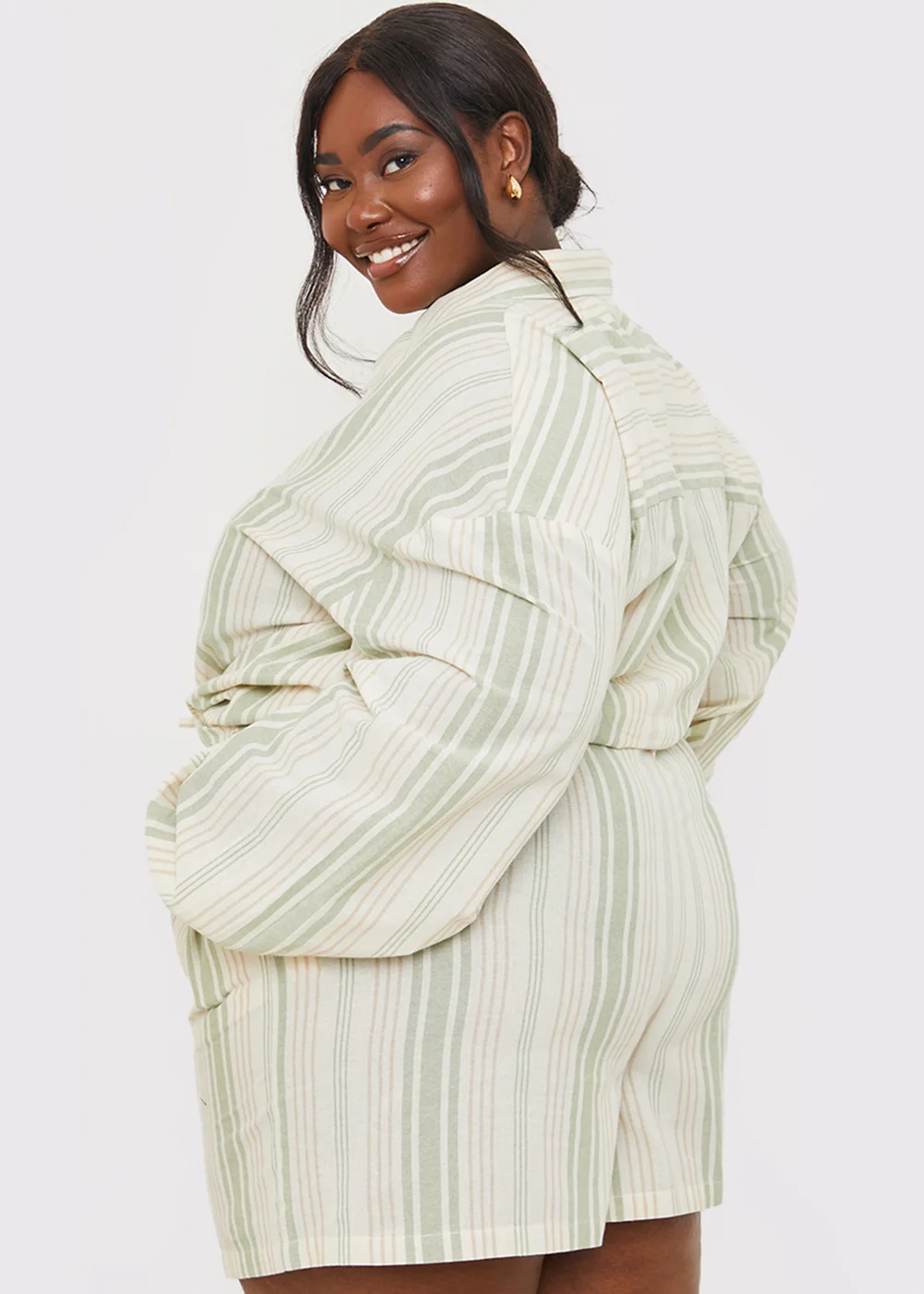 In The Style Green Stripe Co Ord Shorts - 8 Image 8