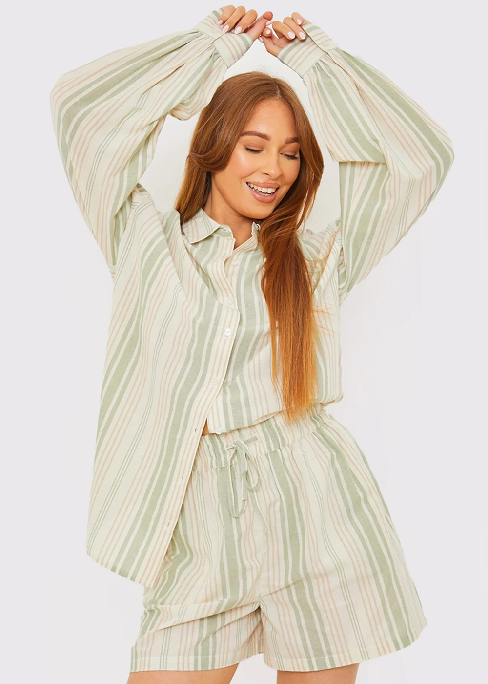 In The Style Green Stripe Co Ord Shorts - 8 Image 2