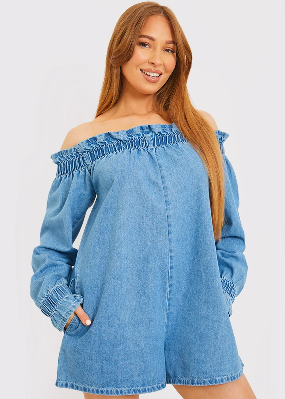 In The Style Blue Denim Playsuit - 22 Image 2