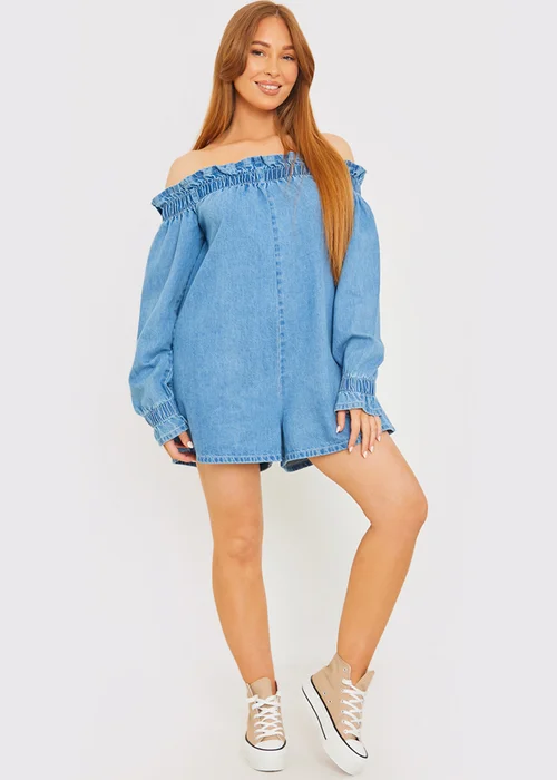 In The Style Blue Denim Playsuit - 22 Image 3