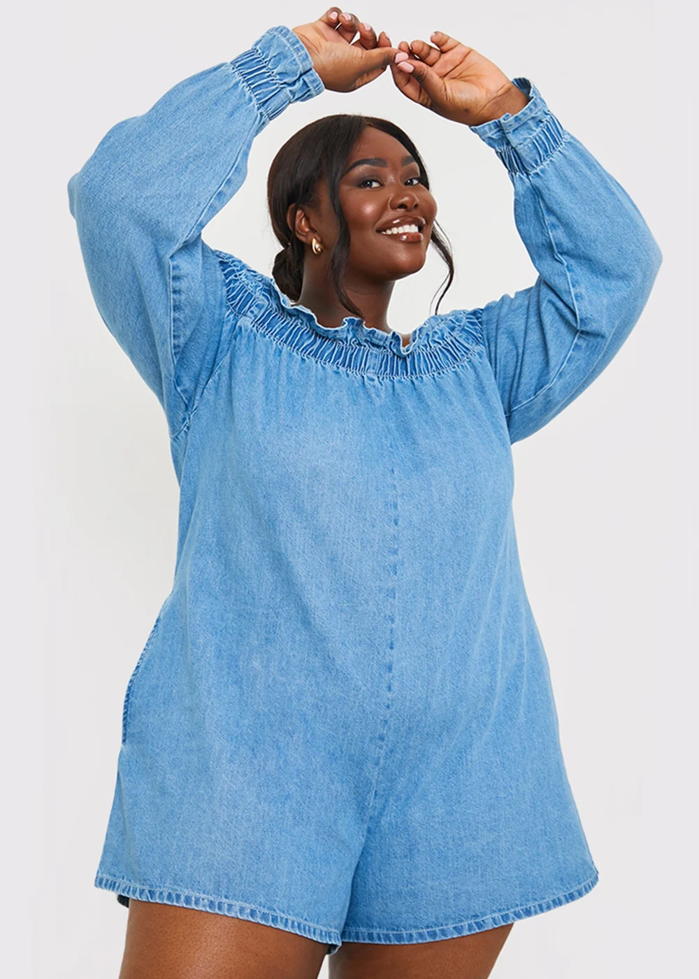 In The Style Blue Denim Playsuit - 22 Image 6