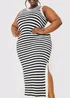 In The Style Black Knitted Stripped Maxi Dress - 26-28 Image 6