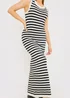 In The Style Black Knitted Stripped Maxi Dress - 26-28 Image 3