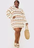 In The Style Stacey Brown Crochet Stripe Mini Dress - 26-28 Image 7