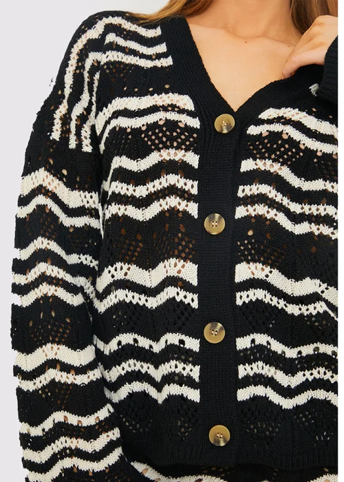 In The Style Black Knitted Co Ord Cardigan - 26-28 Image 4
