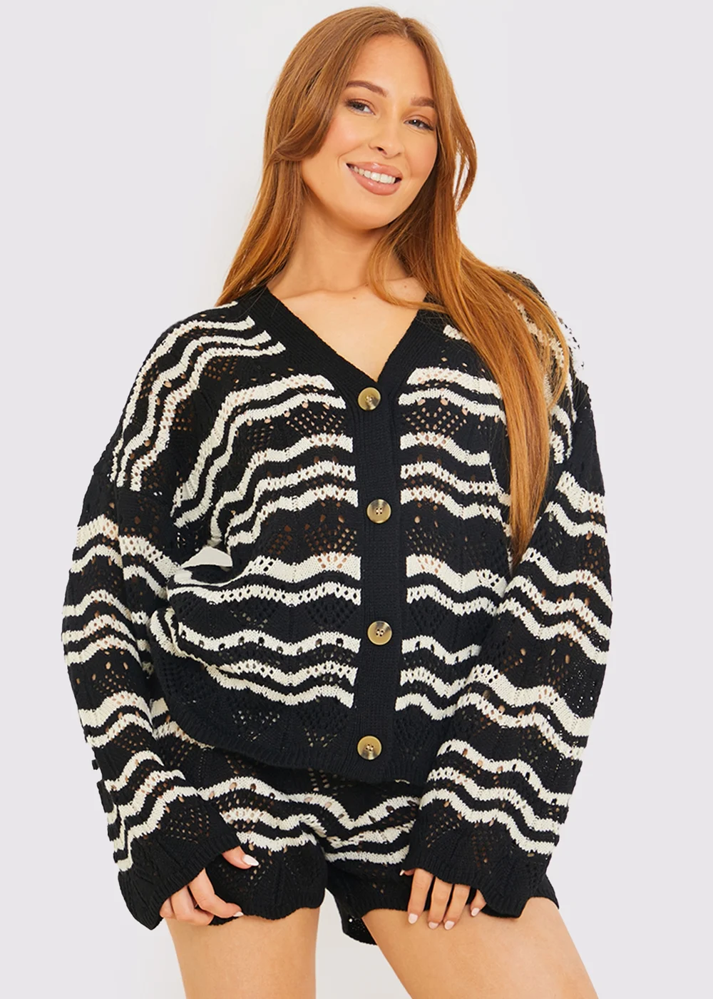 In The Style Black Knitted Co Ord Cardigan - 26-28 Image 3