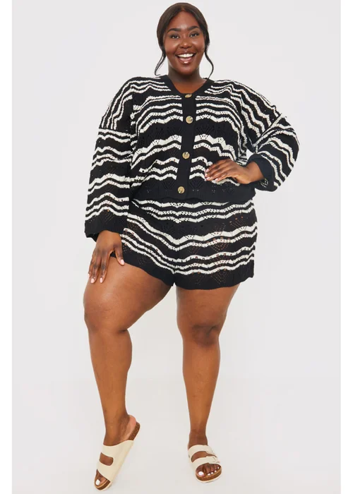 In The Style Stacey Solomon Black Knitted Co Ord Shorts - 6-8 Image 6
