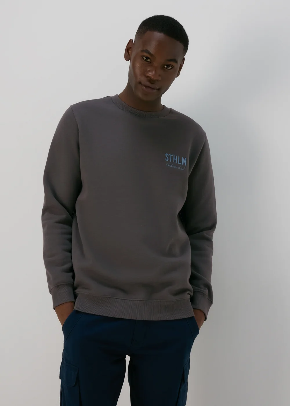 Charcoal Embroidered Sweatshirt - S Image 4