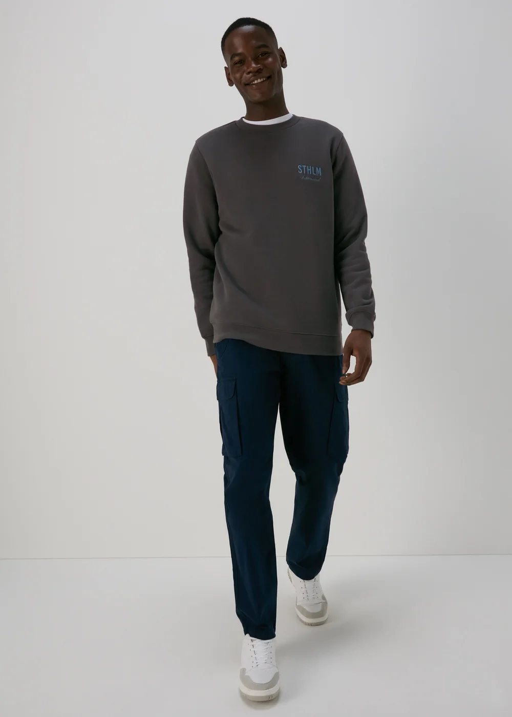 Charcoal Embroidered Sweatshirt - S Image 1
