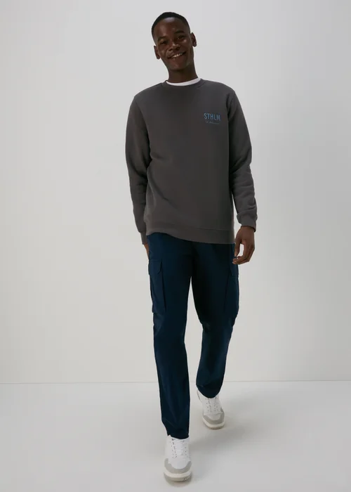 Charcoal Embroidered Sweatshirt - S Image 1