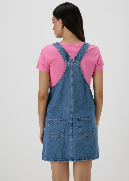 Mid Wash Denim Pinafore Dress - 8 Image 2