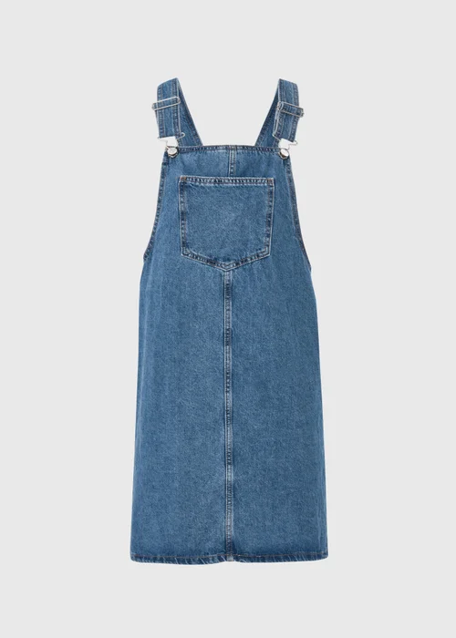 Mid Wash Denim Pinafore Dress - 8 Image 5