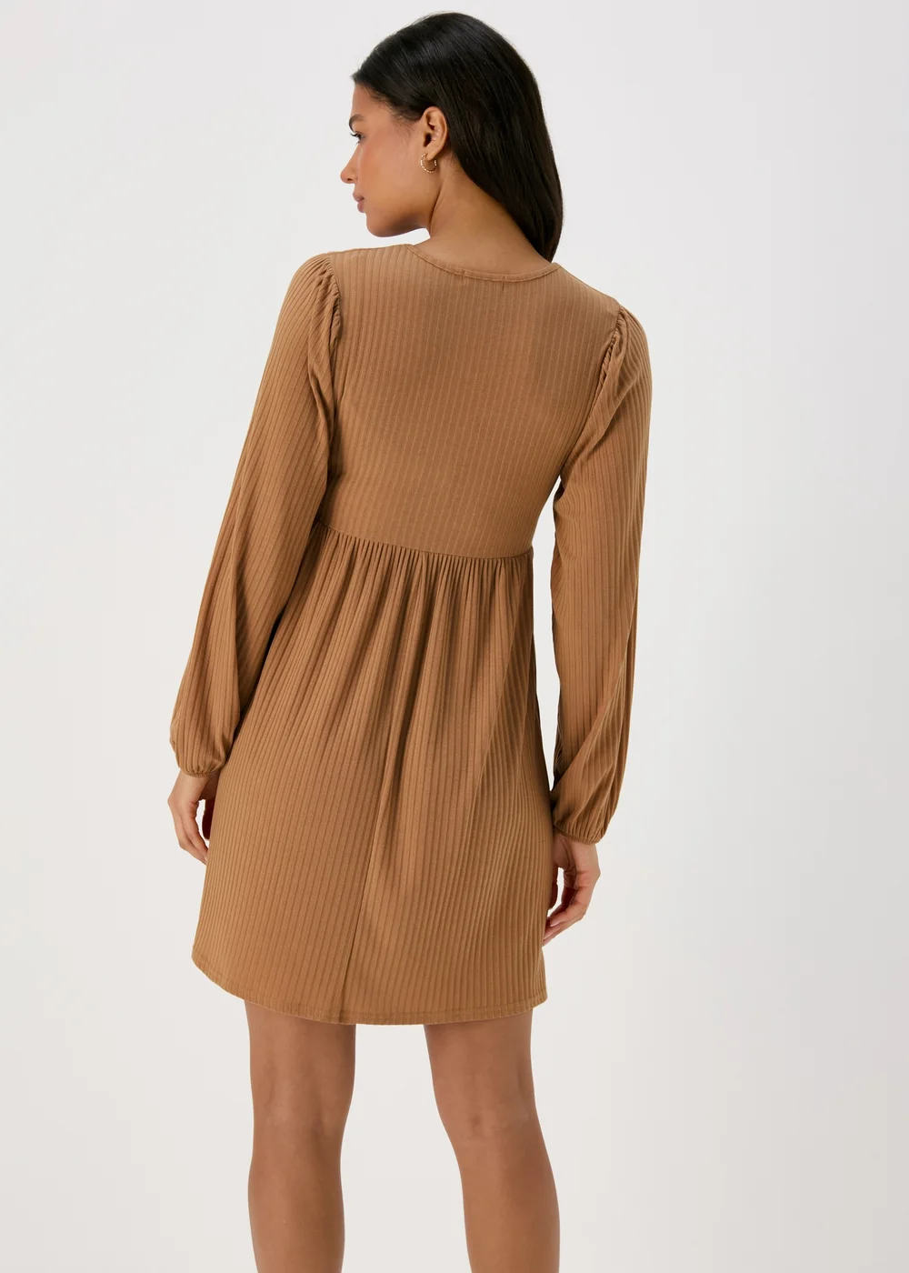Camel Twist Front Skater Dress - 8 Image 2