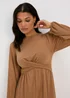 Camel Twist Front Skater Dress - 8 Image 3