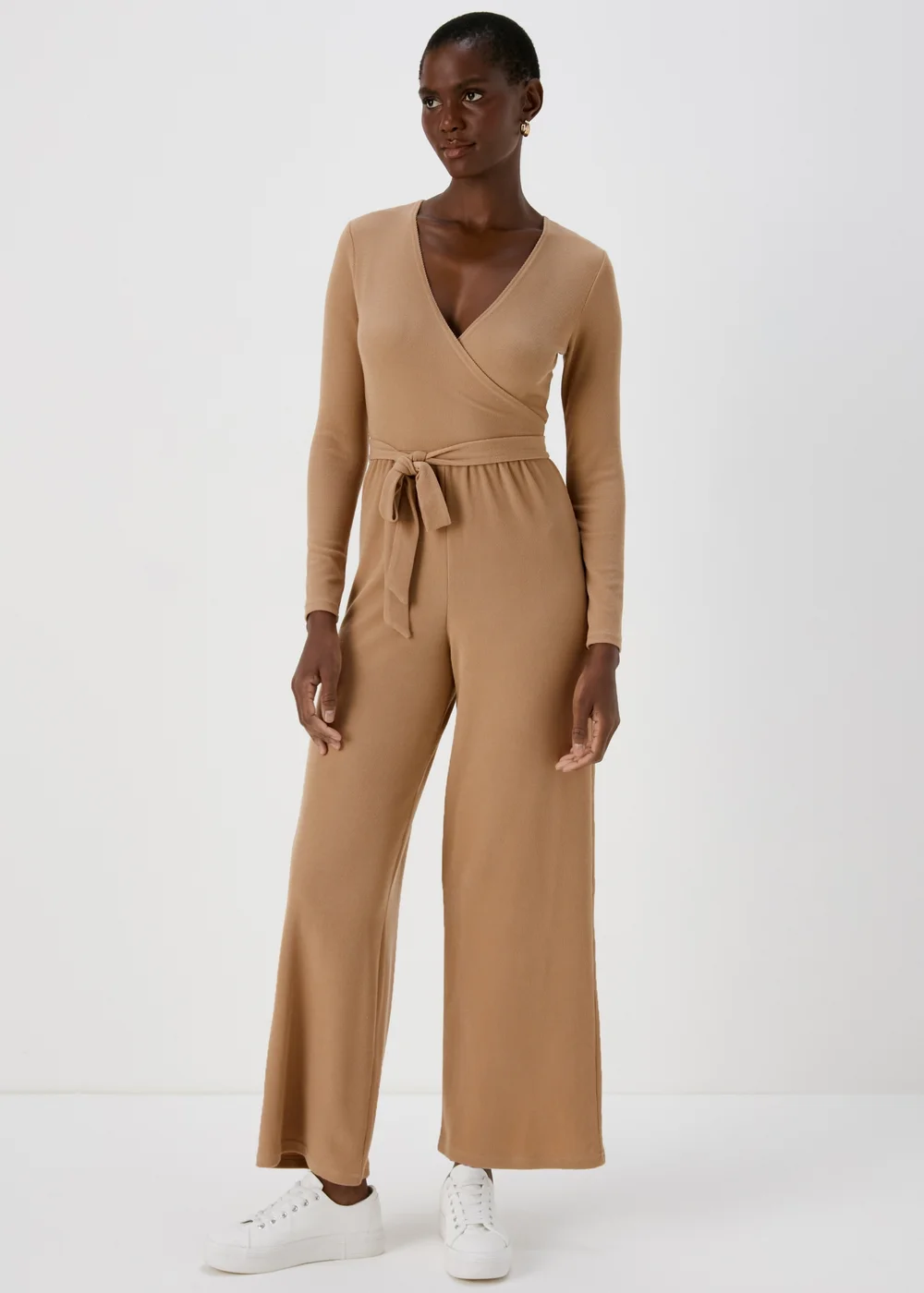 Camel Tie Waist Jumpsuit - 8 Image 1