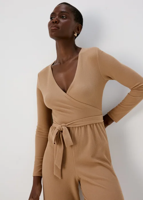 Camel Tie Waist Jumpsuit - 8 Image 3
