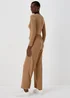 Camel Tie Waist Jumpsuit - 8 Image 2