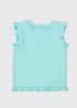 Girls Aqua Ribbed Frill Vest (1-7yrs) - 1 to 1 half years Image 1