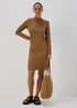 Brown Animal Print Jacquard Dress - 8 Image 4