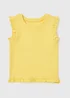 Girls Yellow Ribbed Frill Vest (1-7yrs) - 1 to 1 half years Image 1