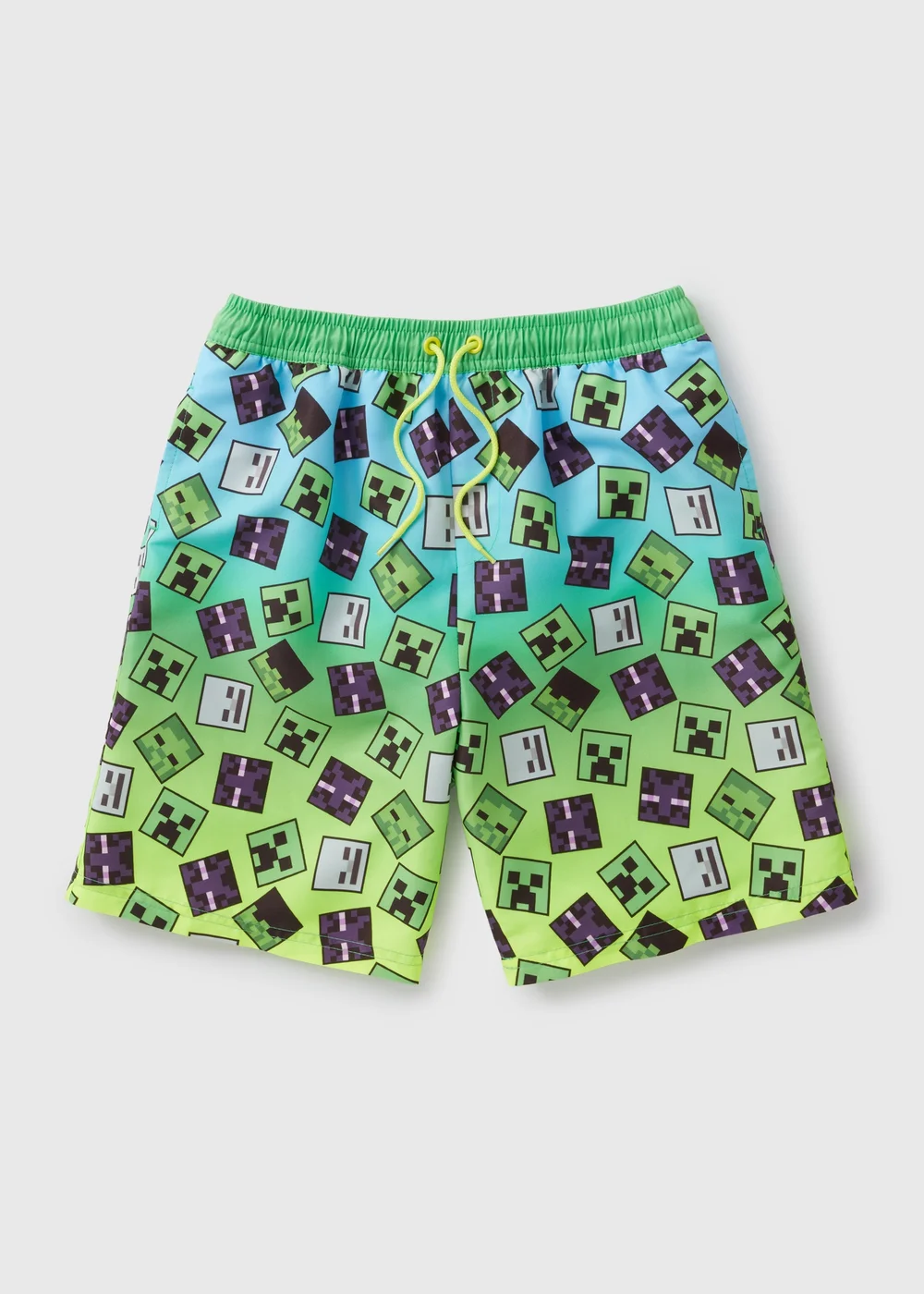 Minecraft Kids Green Swimshorts (5-12yrs) - 5-6 Yrs Image 1