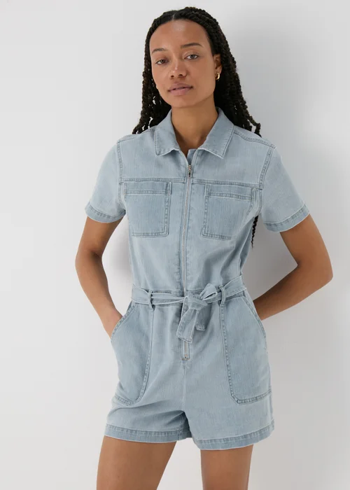 Lightwash Blue Denim Playsuit - 8 Image 1