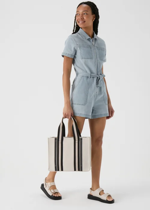 Lightwash Blue Denim Playsuit - 8 Image 4