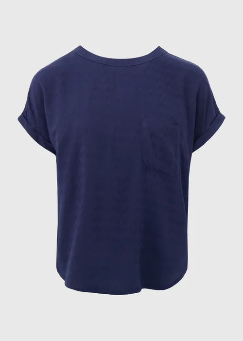 Navy Solid Pocket Detail Box Top - Size 8 Image 5