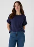 Navy Solid Pocket Detail Box Top - Size 8 Image 3
