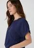 Navy Solid Pocket Detail Box Top - Size 8 Image 1