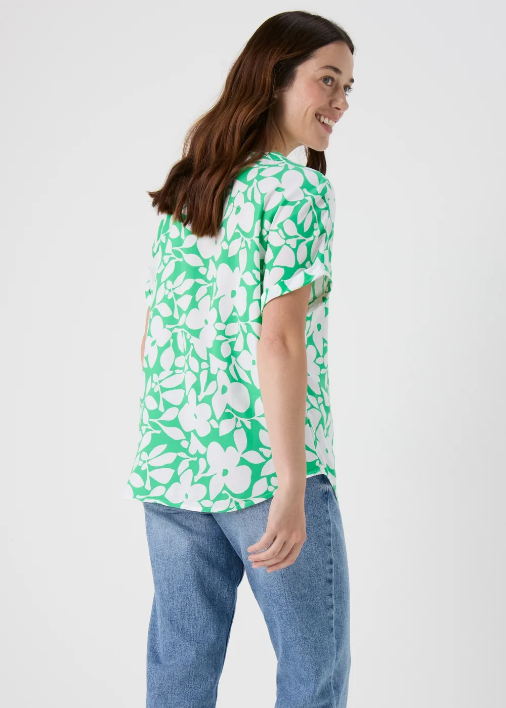 Green Patterned Pocket Box Top - 8 Image 3