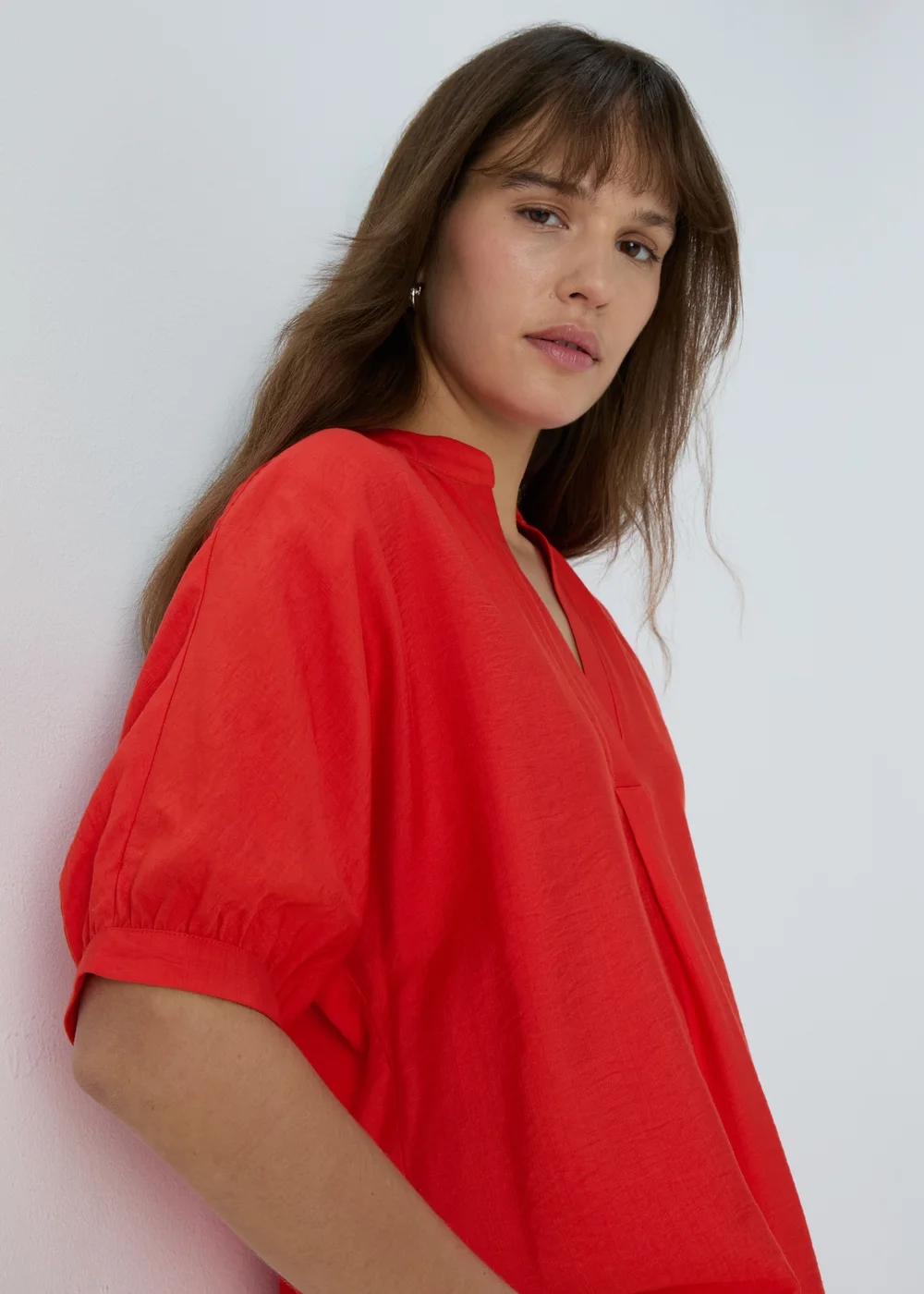 Red V-Neck Co Ord Blouse - 8 Image 3