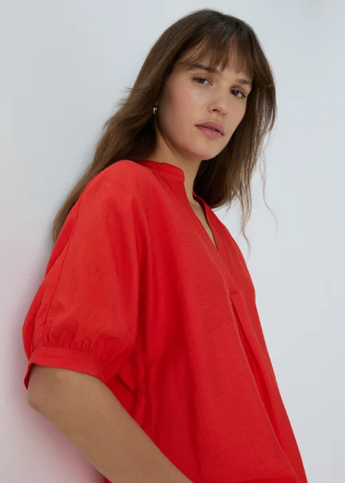 Red V-Neck Co Ord Blouse - 8 Image 3