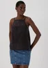 Black Lace Detail Cami Top - Size 8 Image 1
