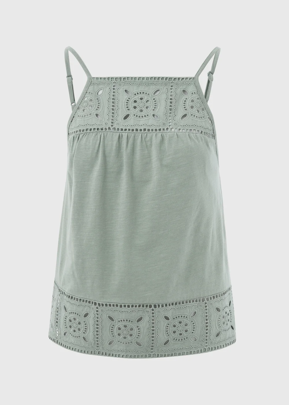 Green Lace Detail Cami Top - 8 Image 5