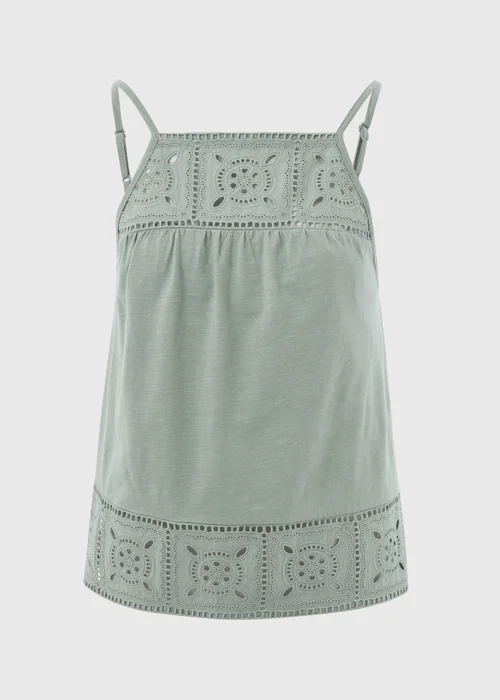 Green Lace Detail Cami Top - 8 Image 5