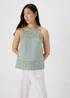 Green Lace Detail Cami Top - 8 Image 1