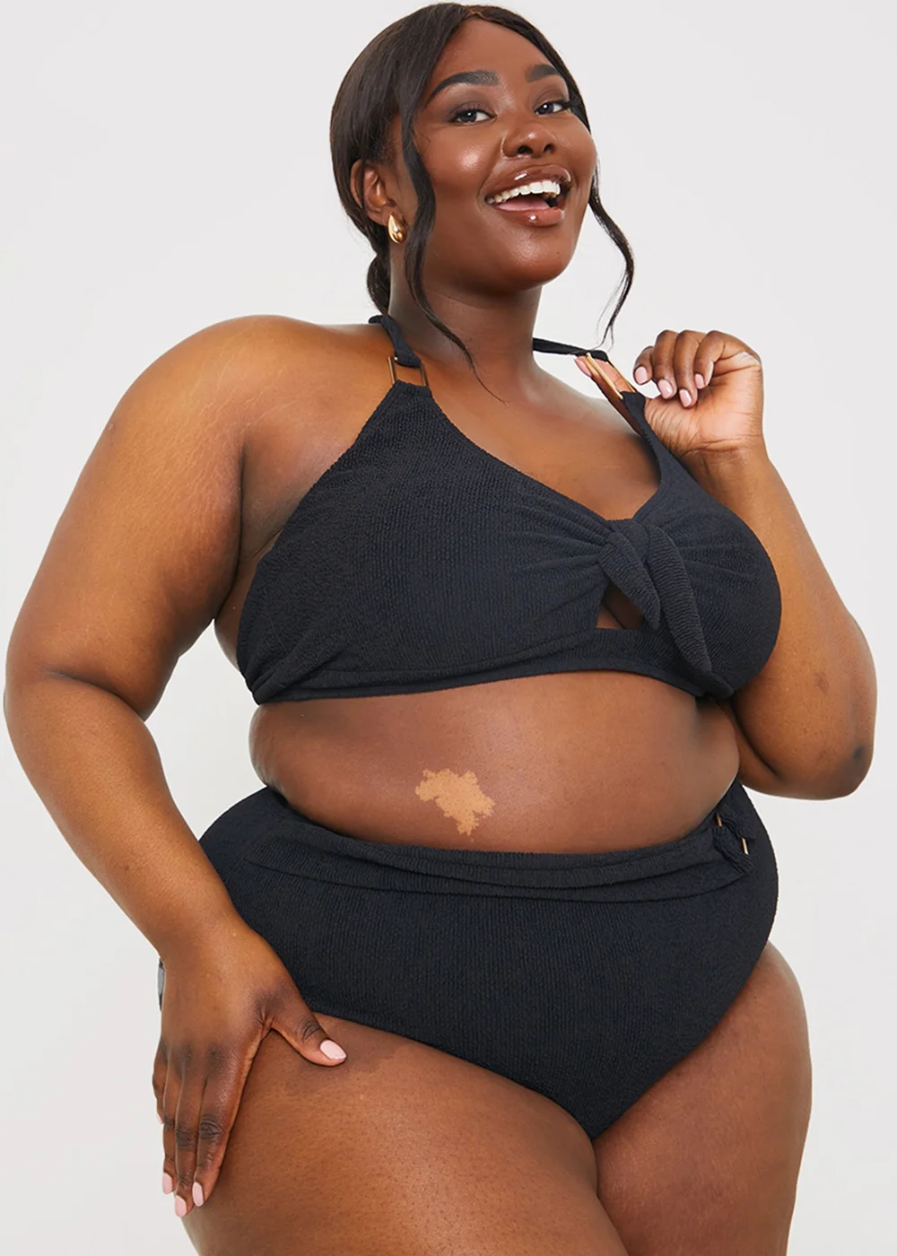In The Style Stacey Black Halter Neck Bikini Top - 8 Image 1