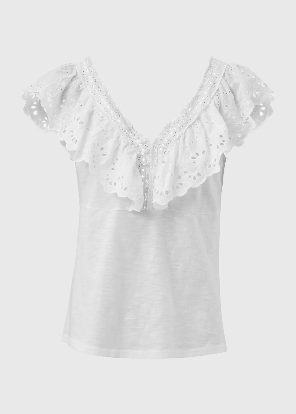 White V Neck Lace Vest - 8 Image 5