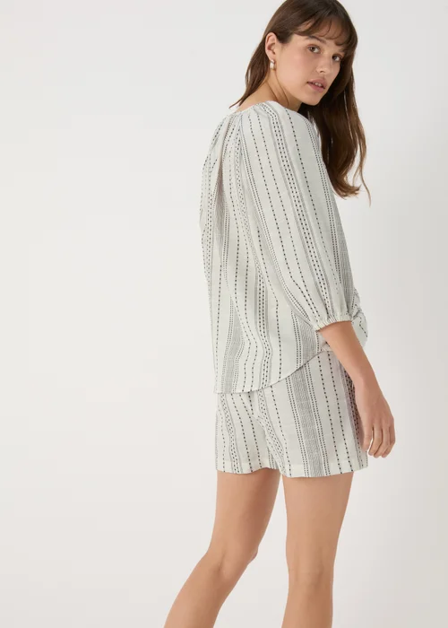 Cream Co Ord Jaquard Detail Blouse - 8 Image 2