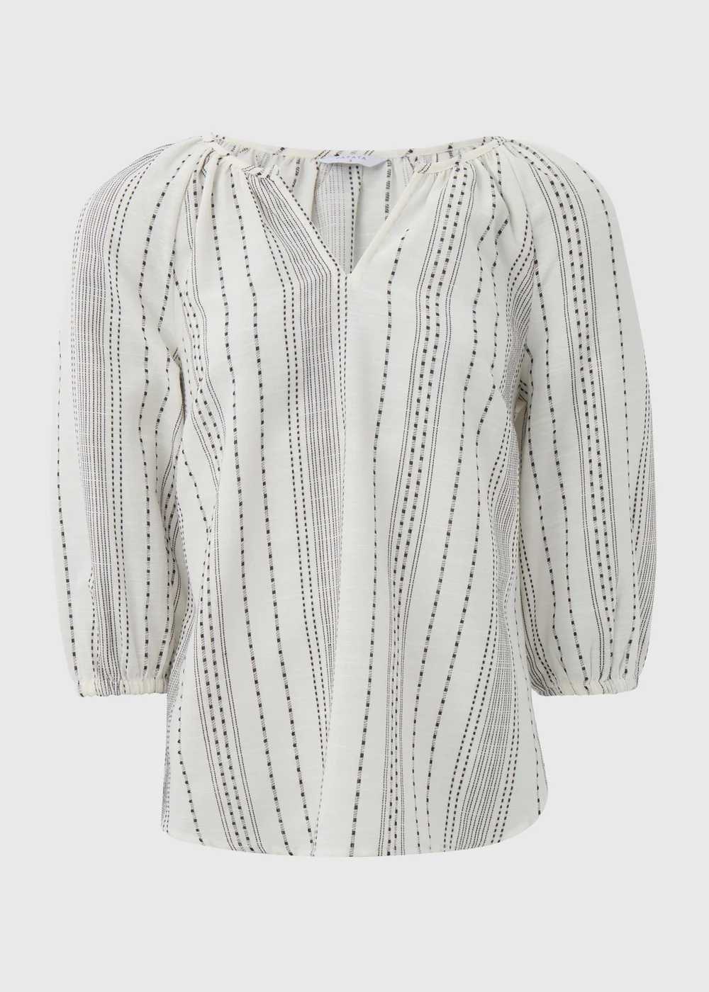 Cream Co Ord Jaquard Detail Blouse - 8 Image 5