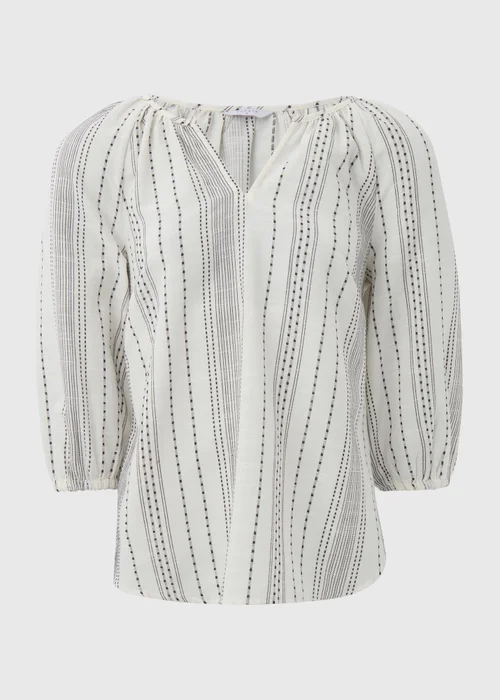 Cream Co Ord Jaquard Detail Blouse - 8 Image 5